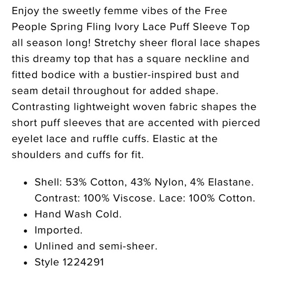 BNWOT Free People Spring Fling Top 🤍 - Picture 10 of 11